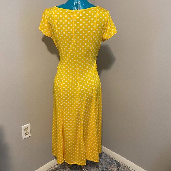 Chelsea Suite Scooped Neck Short Sleeve Polka Dot Womens Dress Size 10 - Picture 4 of 9